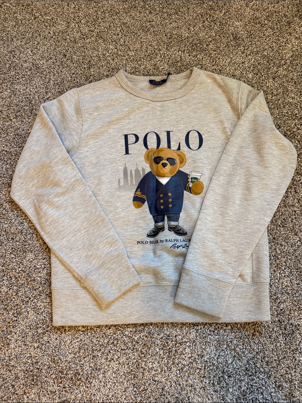 Polo by Ralph Lauren women’s Light Gray Bear Graphic Sweatshirt